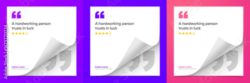 3D bubble testimonial banner, quote, infographic. Social media post template designs for quotes. Empty speech bubbles, quote bubbles and text box. Vector Illustration EPS10.