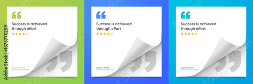 3D bubble testimonial banner, quote, infographic. Social media post template designs for quotes. Empty speech bubbles, quote bubbles and text box. Vector Illustration EPS10.