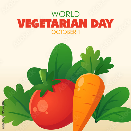 Vector graphic of World Vegetarian Day ideal for World Vegetarian Day celebration.