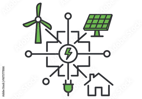 modern flat vector icon of a eco-friendly power, designed in a minimalist png	
