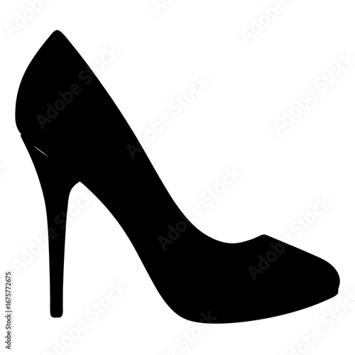 Stilettos silhouette on white background