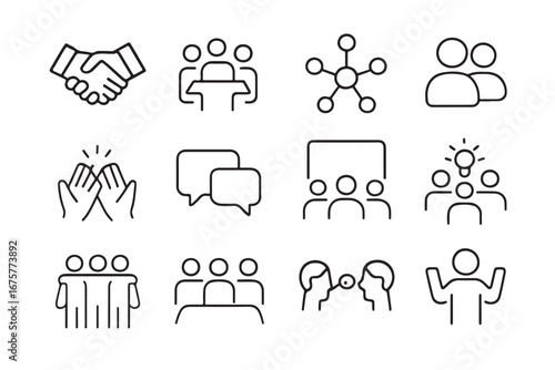 Modern minimalist networking outline pack