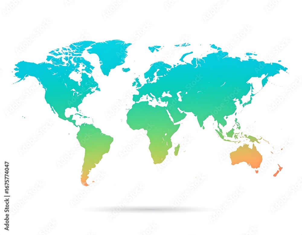 Fototapeta premium World map, gradient shades