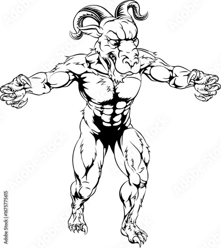 Ram mascot with claws out