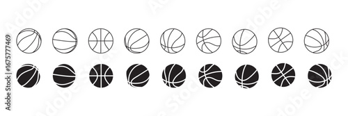  Basketball ball icon. Basketball logo vector icon flat . eps 10