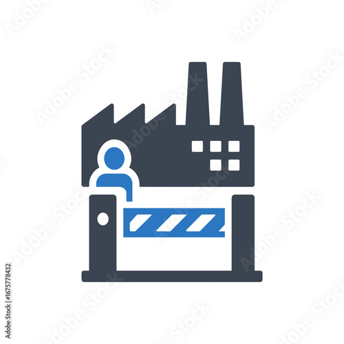 Factory Security Checkpoint Icon