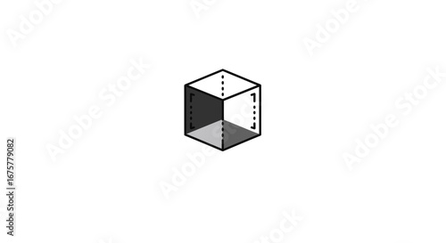Cube illustration graphic design isometric shape geometric object three dimensional art rendering diagram on transparent background