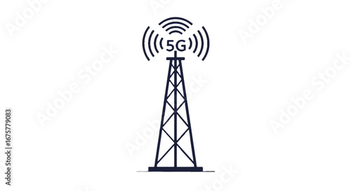 Pixelated tower structure art illustration design graphic digital antenna communication technology signal on transparent background