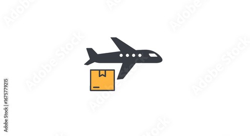 Airplane shipping delivery cargo freight logistics transport express airmail service fast worldwide on transparent background