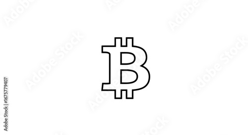 White crypto currency bitcoin symbol digital finance blockchain technology investment concept design graphic icon on transparent background