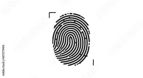 Fingerprint identification security access control authentication unique identity verification method on transparent background