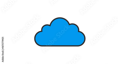 Blue cloud icon digital cloud computing cloud storage data cloud network cloud symbol technology on transparent background