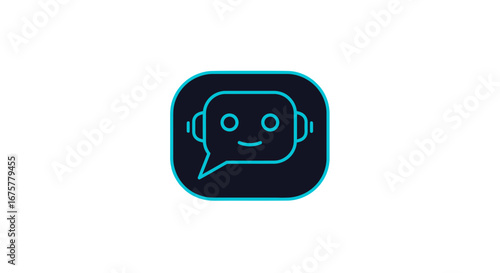 Ai chatbot assistant virtual support digital technology communication robot automation service icon on transparent background