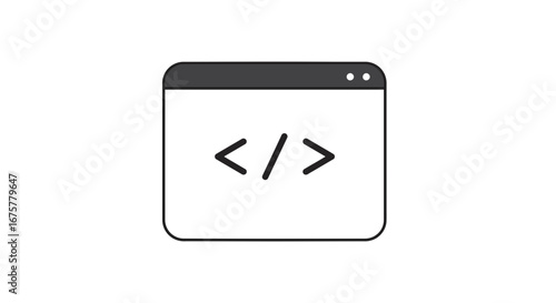 Web development coding programming html css javascript software developer technology code icon on transparent background