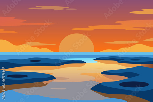 sunset over the sea