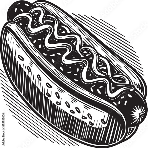 tasty and delicious hotdog vector illustration
