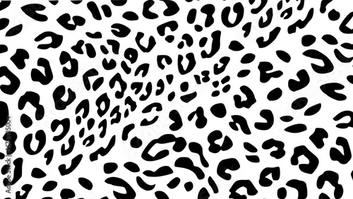 White and black leopard skin texture. Animal print background. Luxury wallpaper.