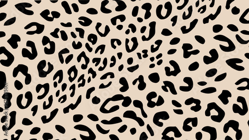 Beige and black leopard skin texture. Animal print background. Luxury wallpaper.