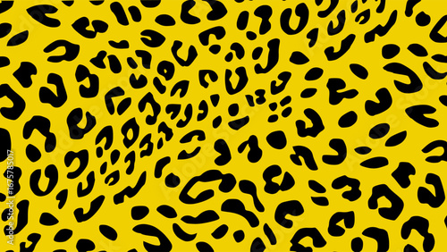 Yellow and black leopard skin texture. Animal print background. Luxury wallpaper.