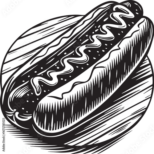tasty and delicious hotdog vector illustration