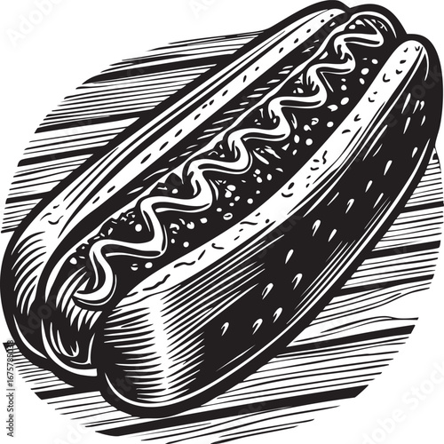 tasty and delicious hotdog vector illustration