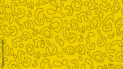 Black and black seamless pattern with abstract animal print elements 