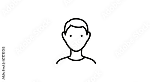 Man person avatar icon graphic illustration outline design user profile symbol human head neck shoulders on transparent background