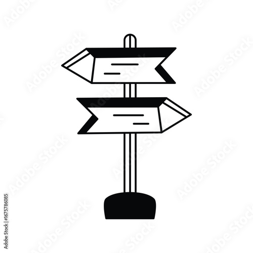 Signs  glyph outline icon with white background vector stock illustration