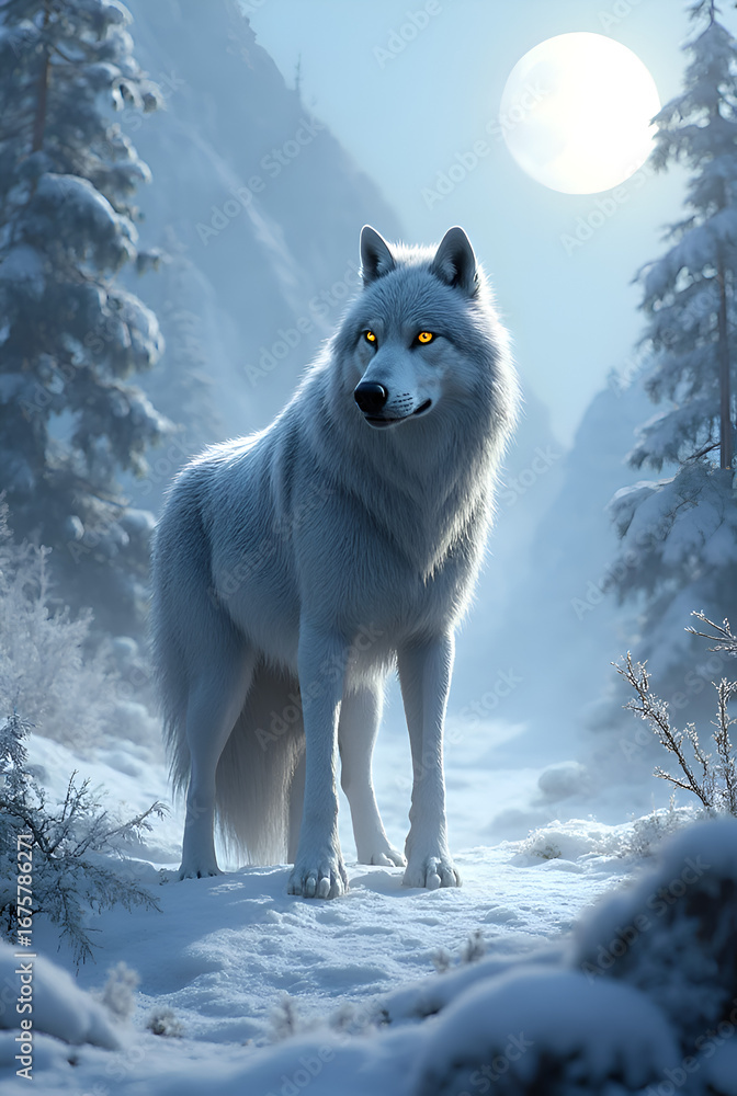 Obraz premium The Shining Lone Wolf