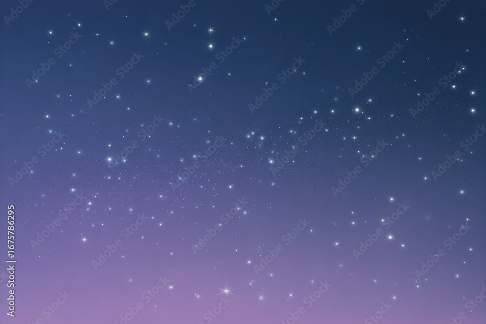 Obraz premium Vast starry night sky with a gradient of deep blue to soft purple hues