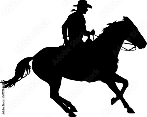 American Cowboy Riding A Horse Vector