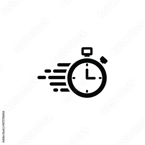Vector art of stopwatch icon indicating speed and efficiency