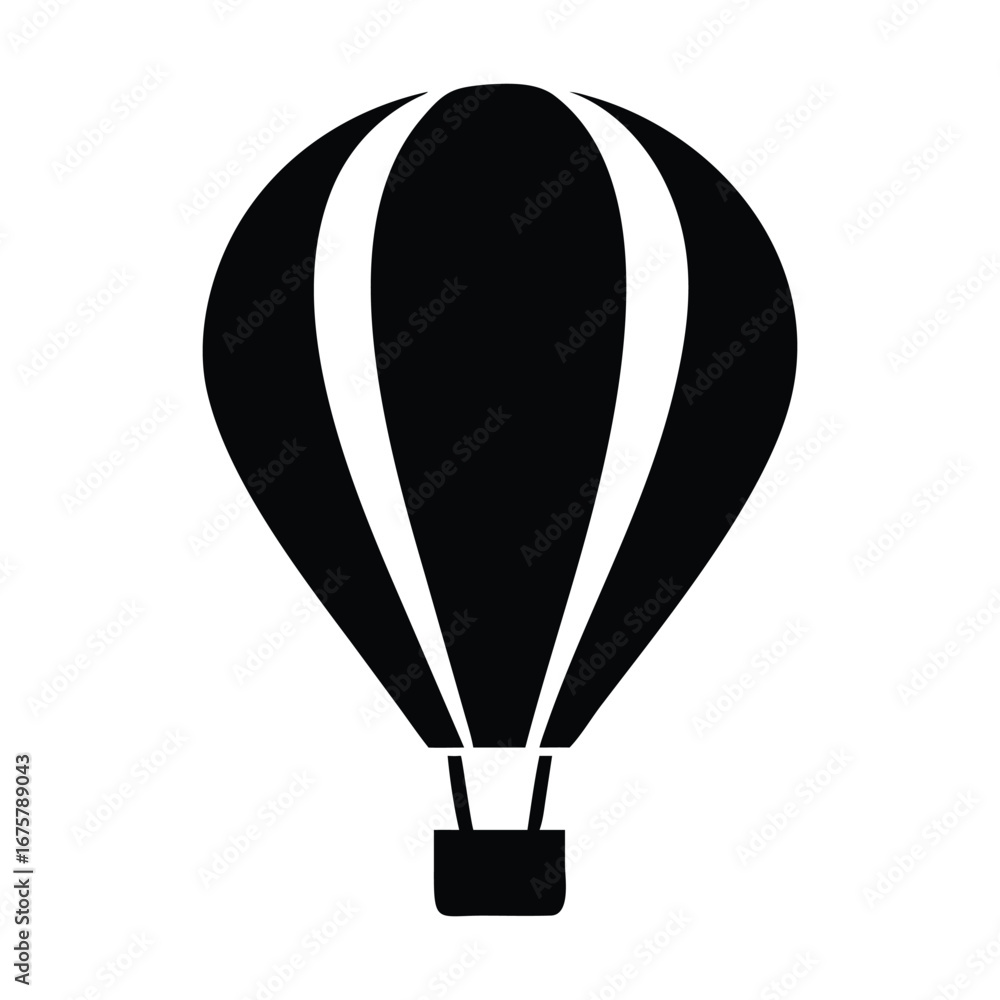 Obraz premium Simple black silhouette of a hot air balloon