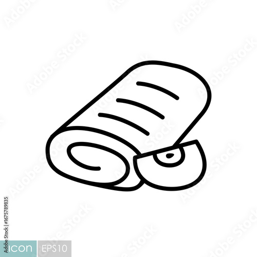 Apple strudel pastry vector line icon