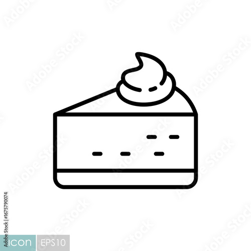 Delicious cheesecake slice with cream topping
