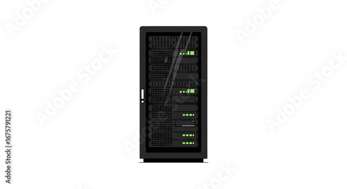 Data center server rack it infrastructure computing network technology system hardware storage equipment on transparent background