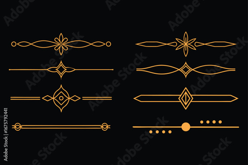 Gold Decorative Designs and Elegant Border Elements