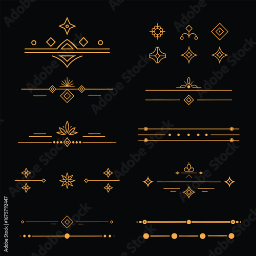 Gold Decorative Designs and Elegant Border Elements