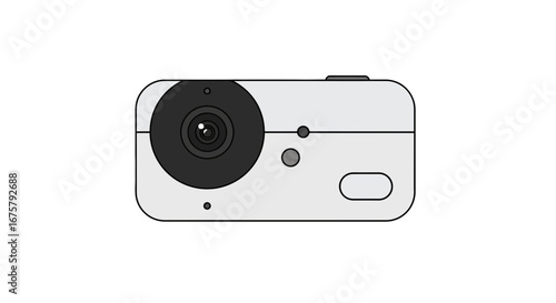 Action camera digital video recorder portable camcorder photography equipment gadget device technology lens on transparent background