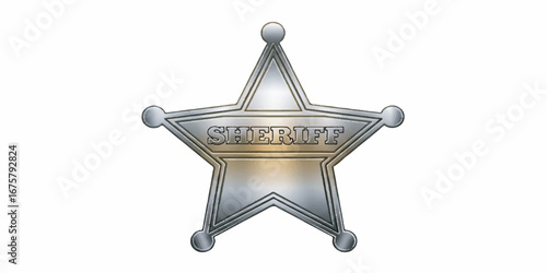 Sheriff Badge Vector Illustration with Clean Lines