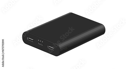 Portable charger power bank external battery pack phone charger mobile charging device power supply gadget on transparent background