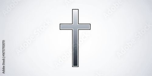 Cross Outline Vector Illustration with Clean Lines