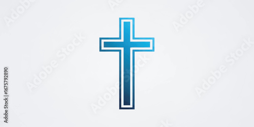 High-quality vector illustration of a simple cross outline, created with clean lines and solid or smooth gradient tones.