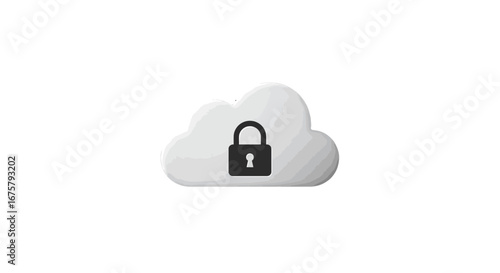 Secure cloud storage data protection privacy safety lock technology computing network security system on transparent background