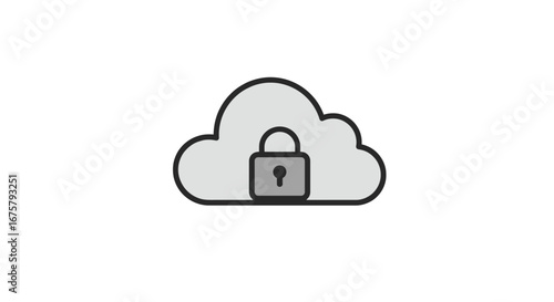 Secure cloud data protection privacy network safety technology computing system information security on transparent background