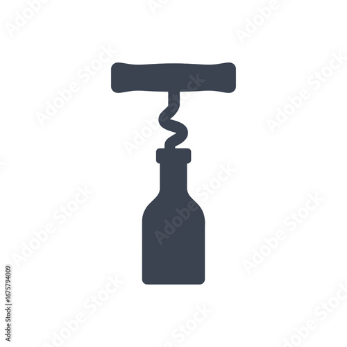 Corkscrew and Bottle Icon