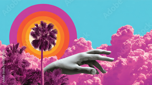 palm tree Puppetmind collage image -