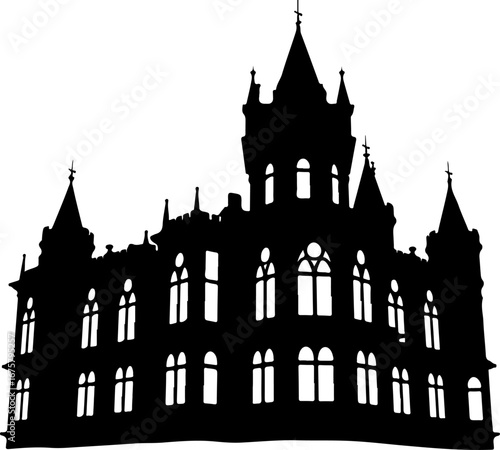 Victorian castle silhouette Vector Art
