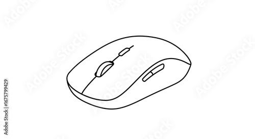 Wireless computer mouse device technology gadget accessory input peripheral equipment ergonomic design on transparent background