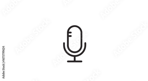 Microphone audio podcast recording studio sound voice communication equipment broadcasting media device on transparent background